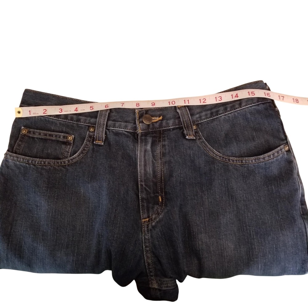 Carhartt Mens Relaxed Fit Straight Leg Dark Wash Denim Jeans 32x29 Workwear - Picture 3 of 10